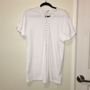 LF lace up T-shirt dress